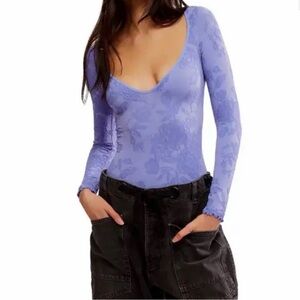 Free People Floral Bodysuit - Lavender